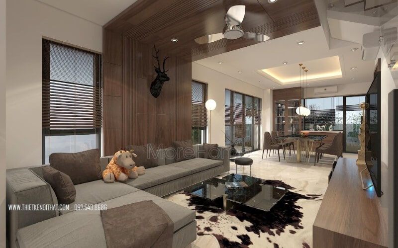. Bộ sofa hiện đại cung cấp một không gian thiết kế nội thất phù hợp với phòng khách biệt thự, giúp khít khoảng trống và gợi mở một không gian gọn gàng, có thể dễ dàng ngăn nắp.